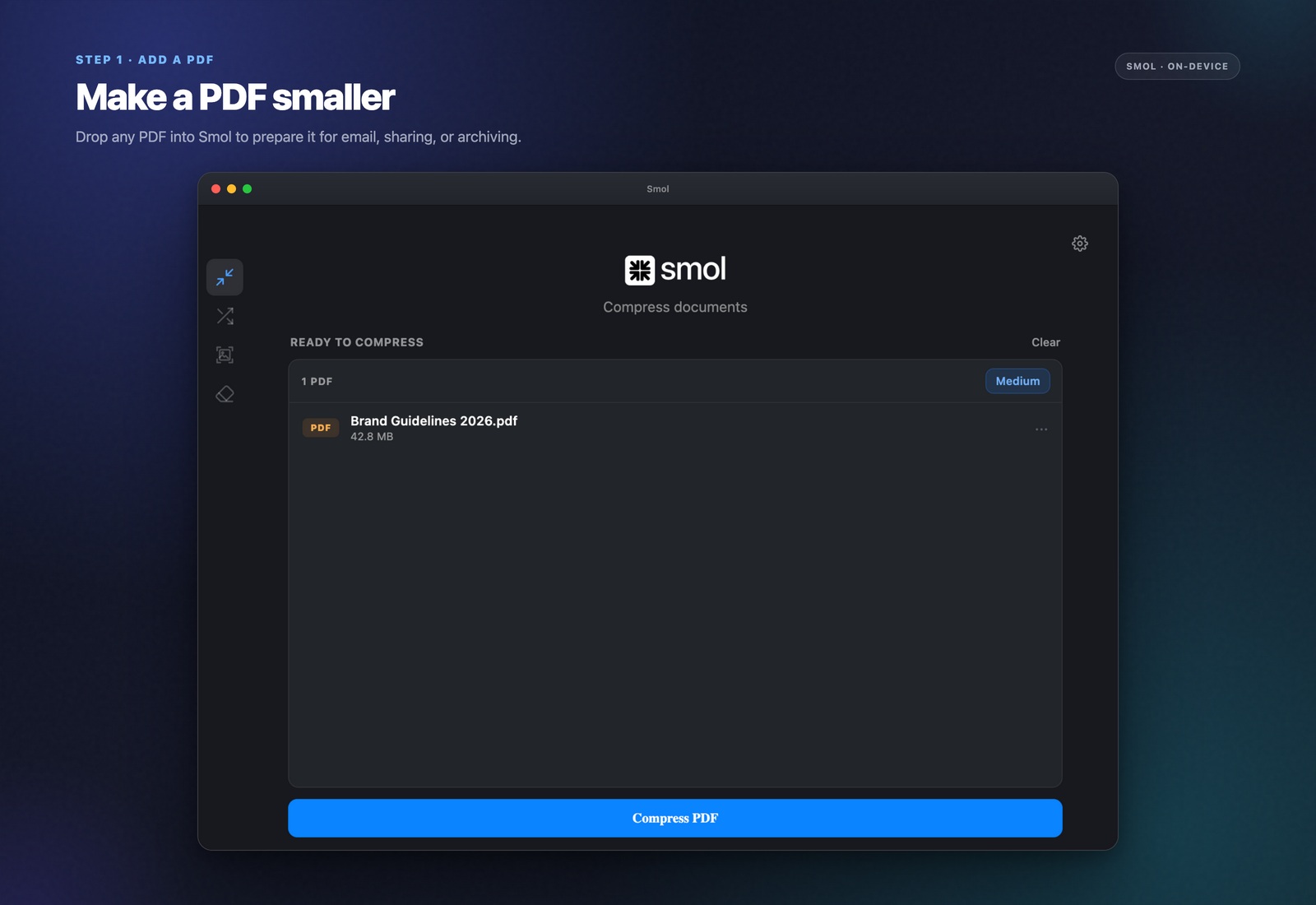PDF in Smol ziehen